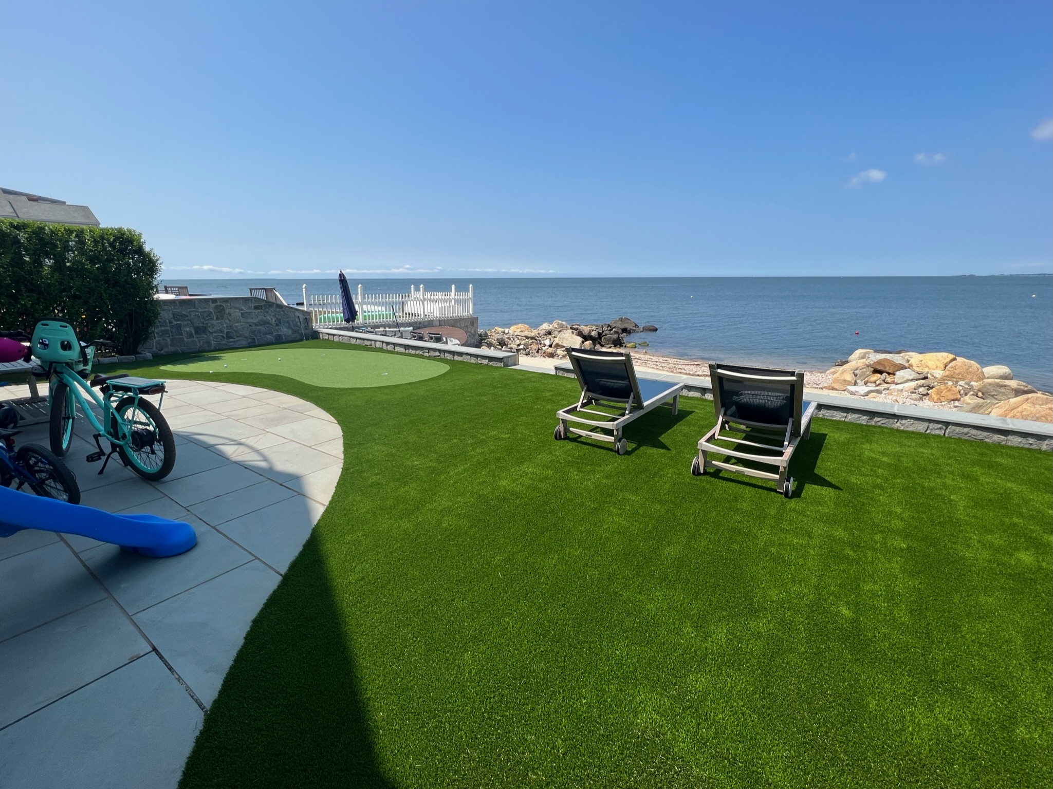 Beachside turf with ocean view