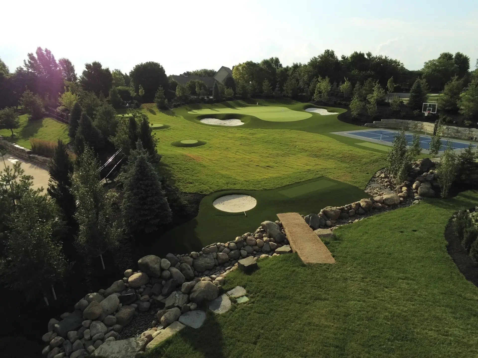 Multi-green golf complex aerial view