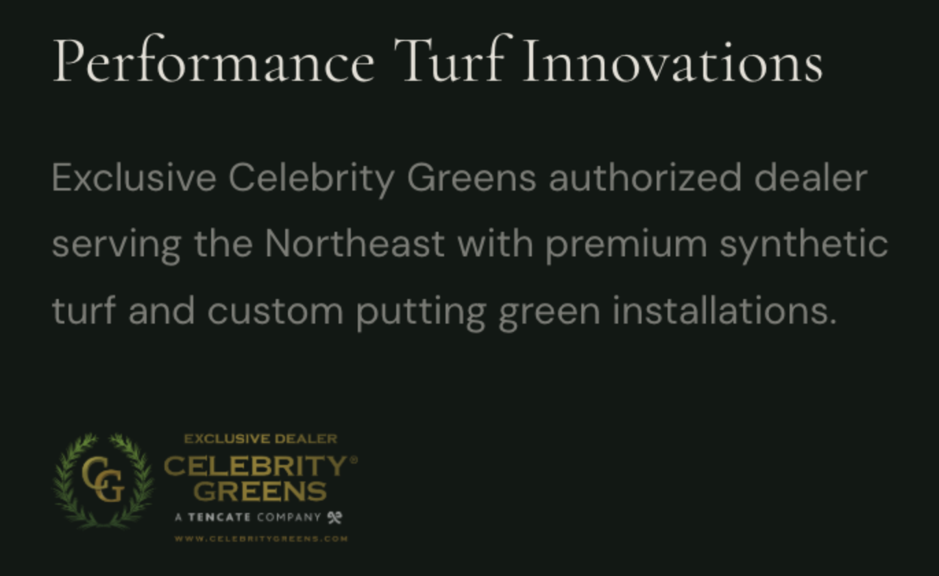 Performance Turf Innovations — Exclusive Celebrity Greens Authorized Dealer