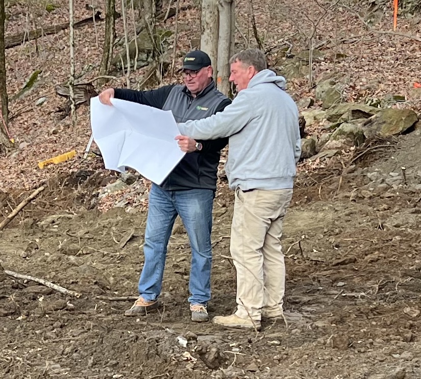 Steve Hinding on-site with a client