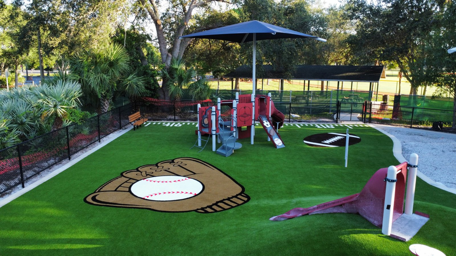 Synthetic turf playground