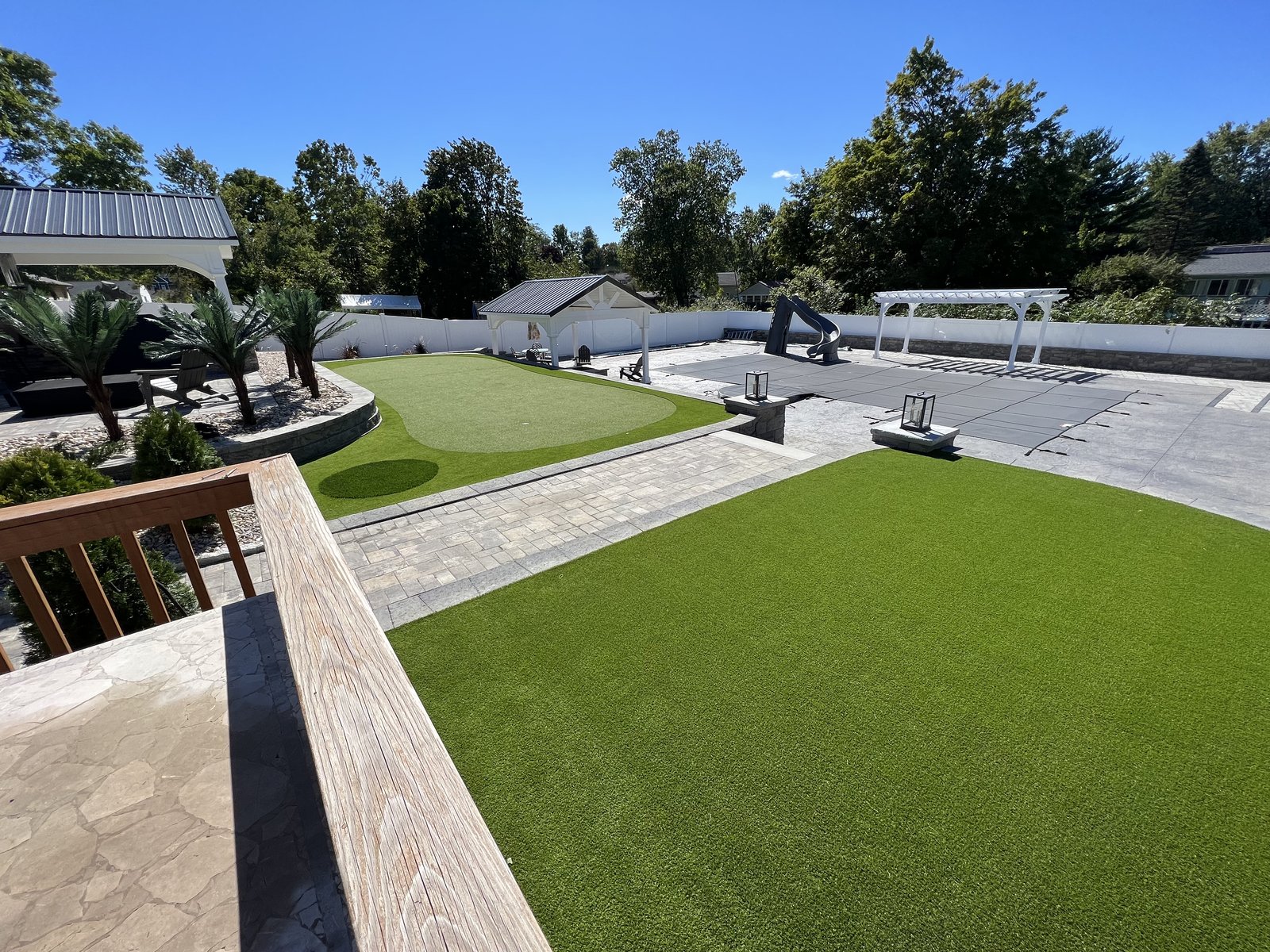 Commercial synthetic turf installation