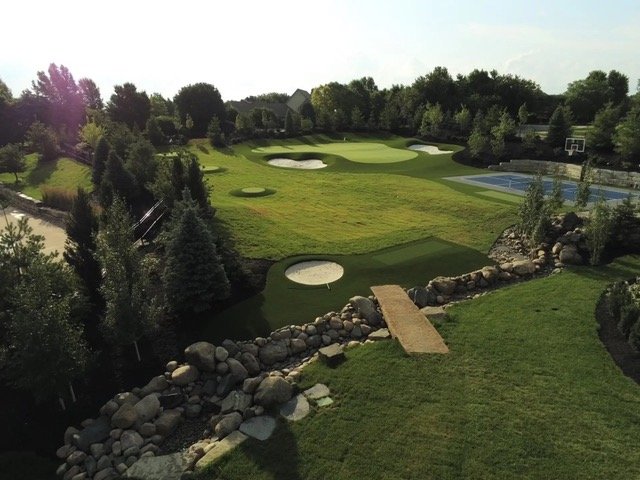 Backyard golf complex